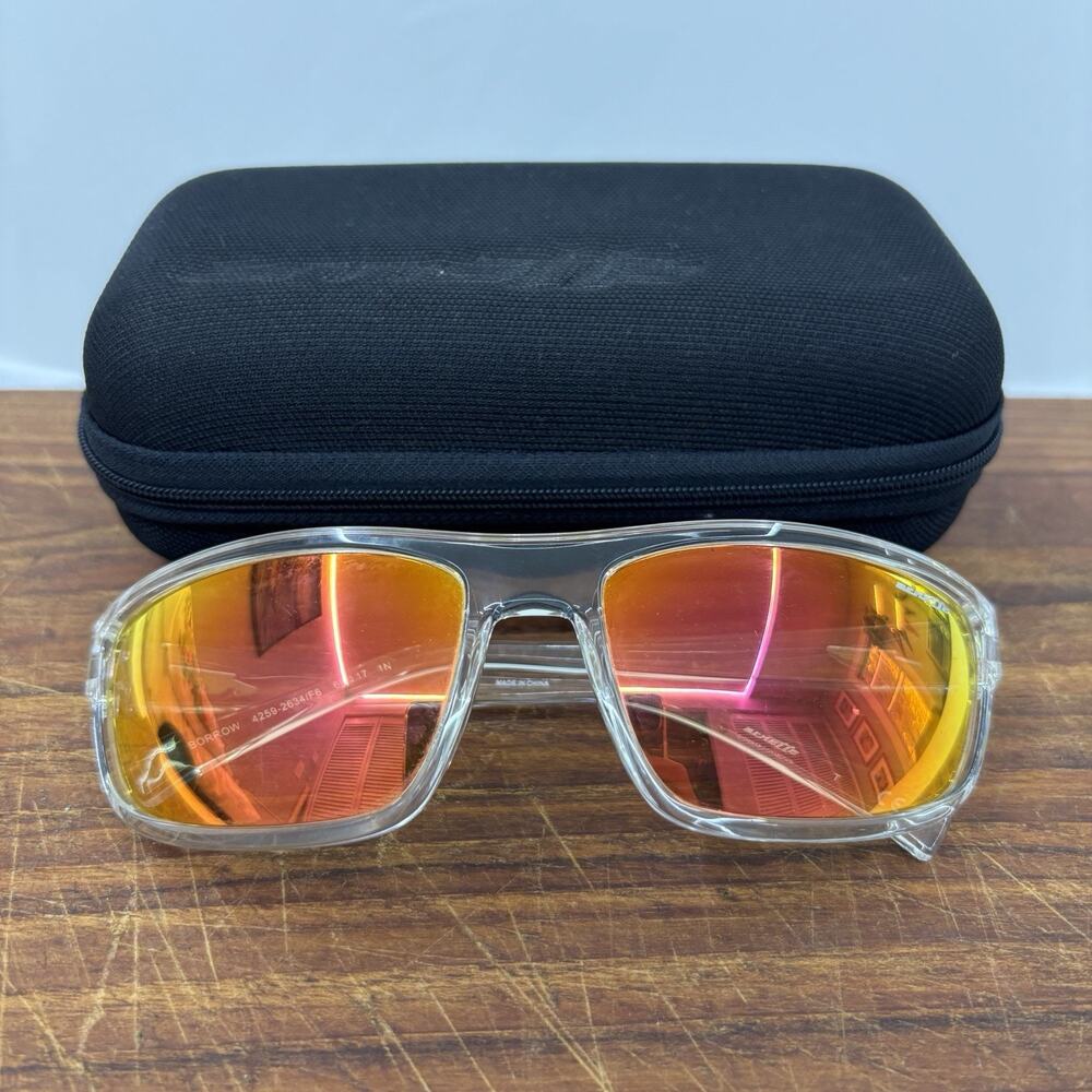Arnette Borrow AN4259 Clear Red Mirror Sustainable Sunglasses Mens 4259-2634/F6